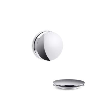 Kohler K-T37392 PureFlo Contemporary Rotary Turn Cable Bath Drain Trim - Brushed Nickel (Pictured in Polished Chrome)